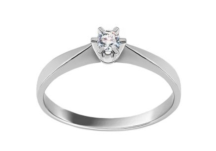 Anello di fidanzamento con diamante da 0,054 ct Nela little white