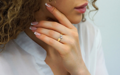 Anello in oro con cuore di diamanti, 14K - BSBR009 - sul modello