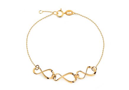 Bracciale in oro con simboli dell'infinito