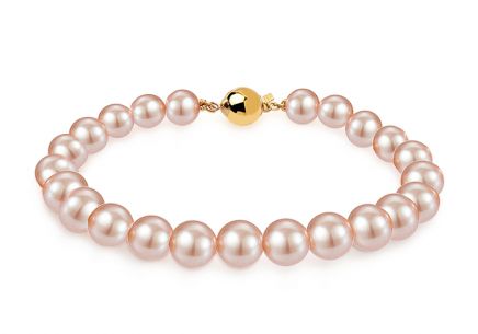 Bracciale in perle rosa naturali Zoya 9 mm