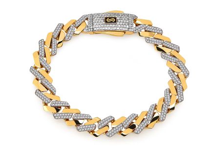Bracciale Monaco Chain bracelet Edge Alternate Pavé lock 9,5 mm