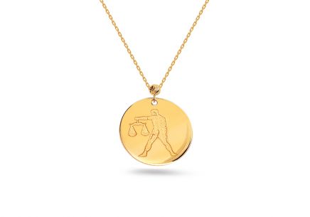 Collana in oro con segno zodiacale Bilancia