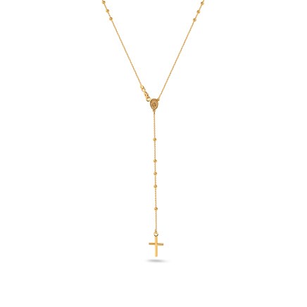 Collana rosario in oro con grani incisi