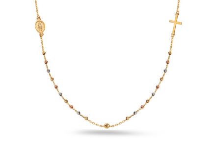Rosario collana in oro in tre colori