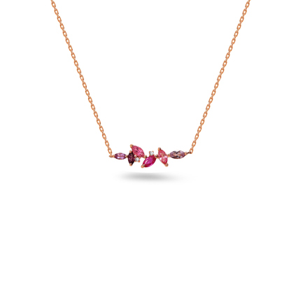 Collana in oro rosa con gemme di Cambria
