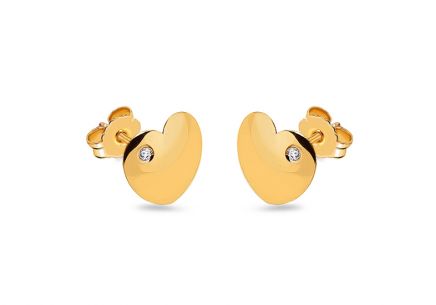 Orecchini in oro con diamanti Cuore 0,0120 ct