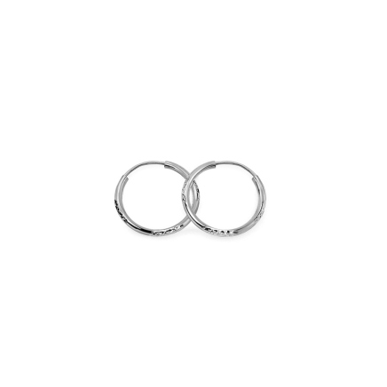 Anello in oro bianco inciso 2cm, spessore 2mm, Francis 9K