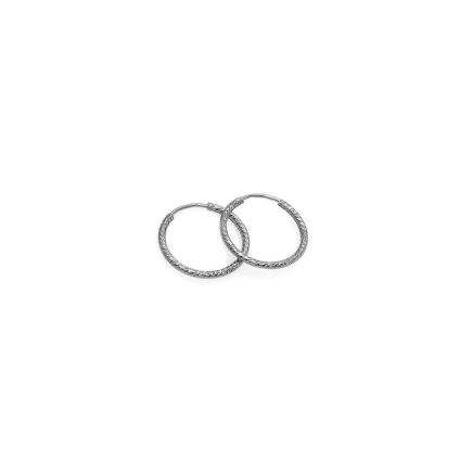 Cerchi bianchi con motivo a spirale sulla circonferenza 2 cm, 9K