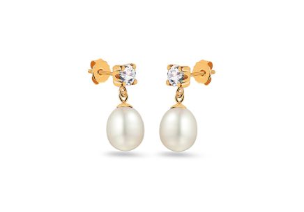 Orecchini di perle con zirconi della collezione Wedding Jewelry 7 mm