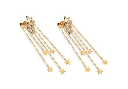 Orecchini dorati con stelle pendenti 1.87 g