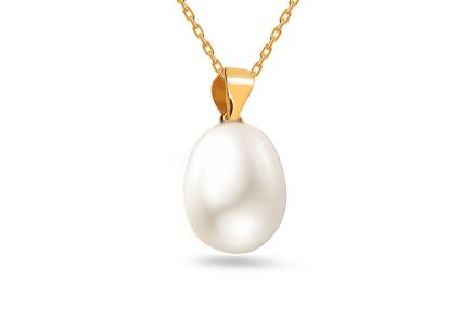 Pendente in oro con perla bianca